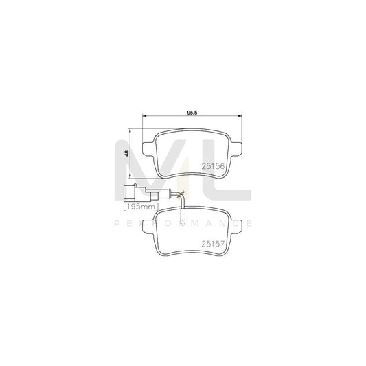 Hella 8DB 355 015-541 Brake Pad Set With Integrated Wear Warning Contact | ML Performance Car Parts