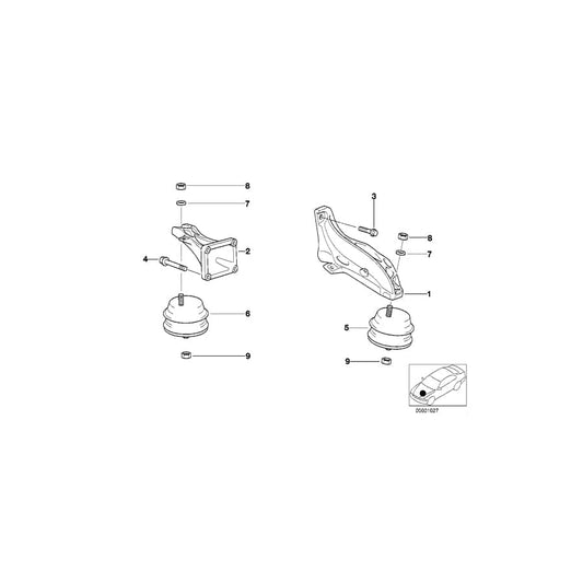 Genuine BMW 11811139821 E36 Supporting Bracket Left (Inc. 325td & 325tds) | ML Performance UK Car Parts