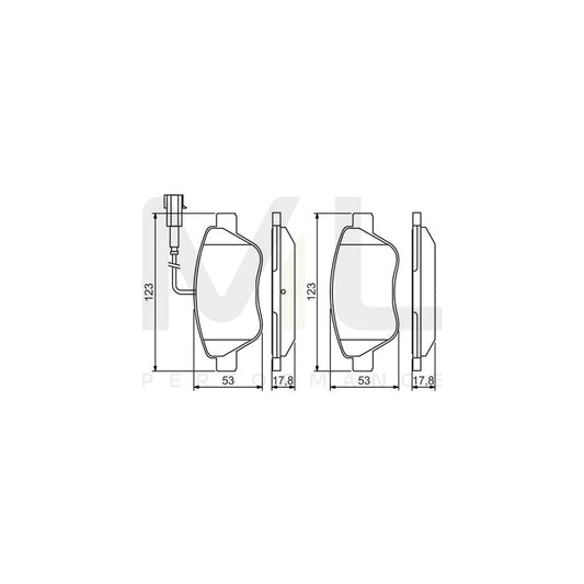 Bosch 0986495342 Brake Pad Set With Integrated Wear Sensor, With Mounting Manual BP1634 | ML Performance Car Parts
