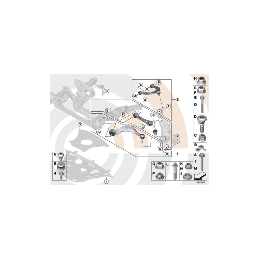 Genuine BMW 31122450817 F10 F12 Repair Kit Wishbone Top VALUE LINE (Inc. 525dX, 528i & 520d) | ML Performance UK Car Parts