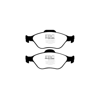 EBC PD11KF805 Toyota Yaris Greenstuff Front Brake Pad & GD Disc Kit - ATE Caliper 2 | ML Performance UK Car Parts