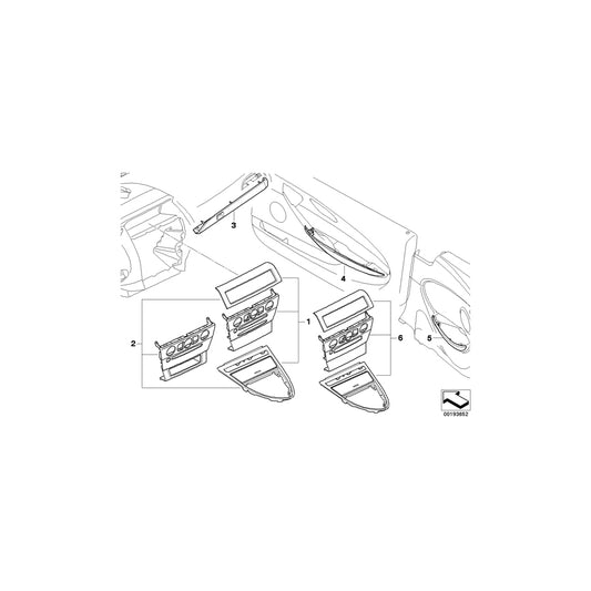 Genuine BMW 51437115484 E64 E63 Decorative Strip Trim Panel, Rear Right BIRKE GRAU (Inc. 630i, 635d & 650i) | ML Performance UK