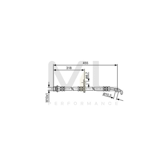 BOSCH 1 987 476 255 Brake Hose for TOYOTA COROLLA 445mm, M10x1 | ML Performance Car Parts