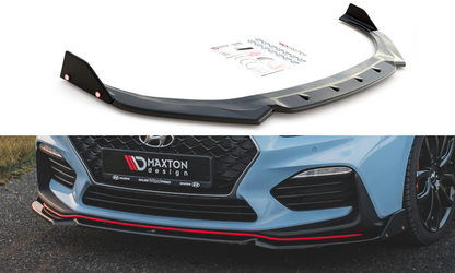 Maxton Design HY-I30-3-N-FD6T+FSF Front Splitter + Flaps V.6 Hyundai I30N MK3 Hatchback / Fastback | ML Performance UK Car Parts