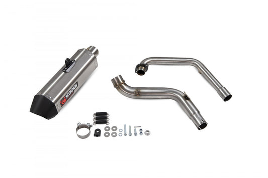Scorpion RHA183SYSSEO Honda CB125 R Serket Parallel Full System - Brushed Stainless Steel Sleeve | ML Performance UK UK