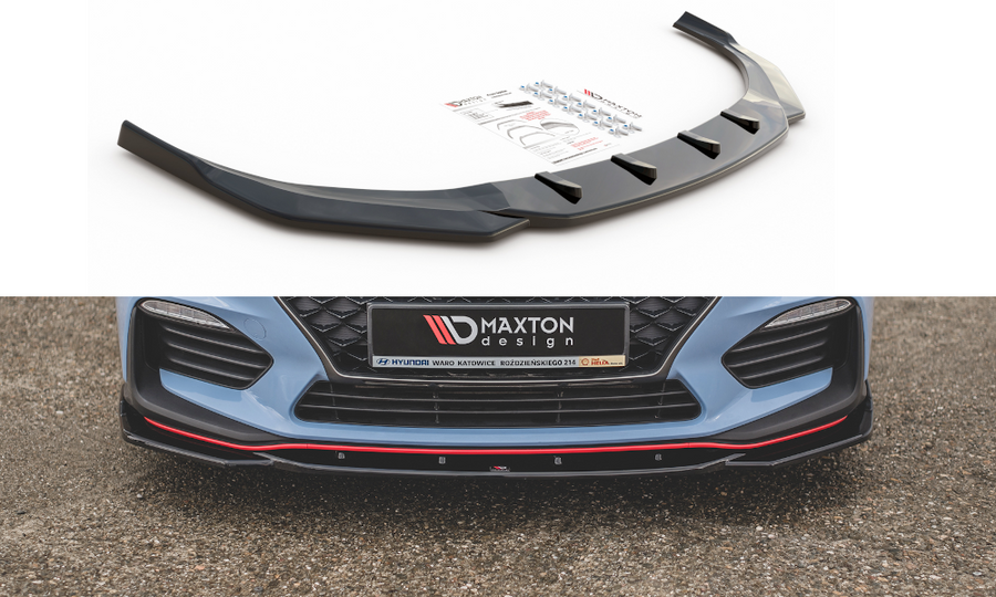 Maxton Design HY-I30-3-N-FD4T Front Splitter V.4 Hyundai I30N MK3 Hatchback / Fastback | ML Performance UK Car Parts