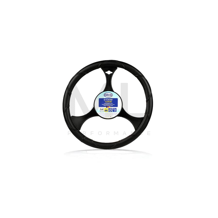 ALCA Luxus 590000 Steering wheel cover Black, Ø: 37-39cm, PVC | ML Performance Car Parts