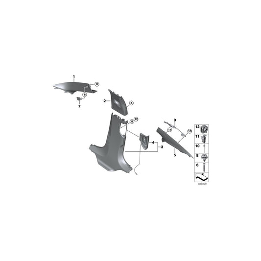 Genuine BMW 51437384535 F90 G30 Bracket, Column C Cover, Left (Inc. 520i 1.6, 530dX & 520dX) | ML Performance UK