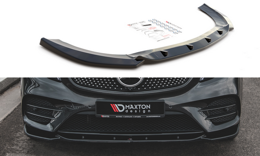 Maxton Design ME-V-447F-AMGLINE-FD1T Front Splitter V.1 Mercedes Benz V-Class AMG-Line W447 Facelift | ML Performance UK Car Parts