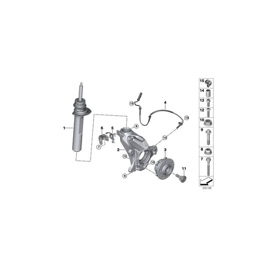 Genuine BMW Mini 31216876854 F40 F46 Swivel Bearing, Camber Correction, Right -30MIN (Inc. 118d, JCW ALL4 & X1 20i) | ML Performance UK Car Parts