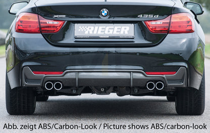 Rieger 00053490 BMW 4 Series F32 F33 F36 Rear Diffuser - Carbon Look 2 | ML Performance UK Car Parts
