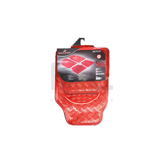 WALSER Universal fit 28021 Floor mat set Elastomer, Front and Rear, Quantity: 4, Red | ML Performance Car Parts