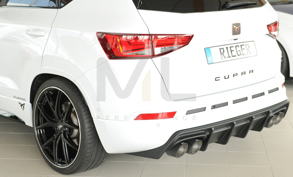 Rieger 00027045 SEAT 5FP Ateca Cupra Rear Diffuser 4 | ML Performance UK Car Parts