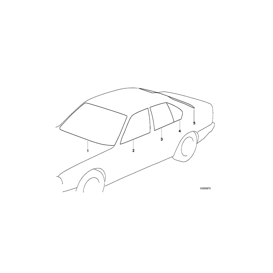 Genuine BMW 51348105027 E32 Fixed Door Window, Green, Left (Inc. 750i, 750iL & 730iL) | ML Performance UK Car Parts