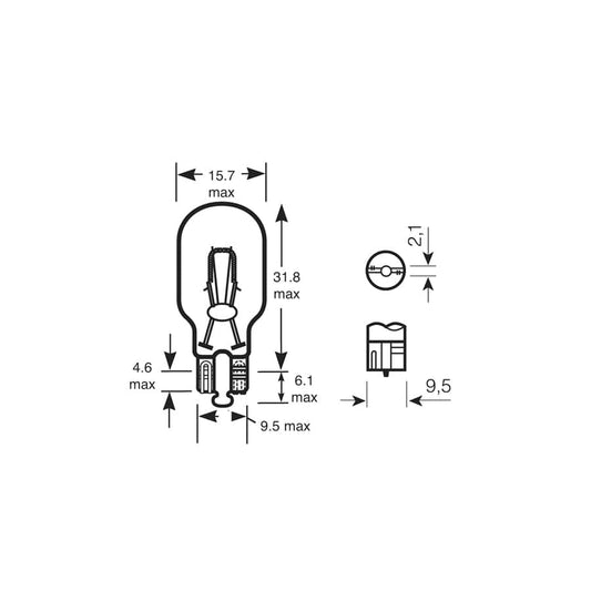 RING R955 12V 16W W2.1 x 9.5d Capless Brake/Indicator/Reverse/Rear Fog (10 units ) | ML Performance