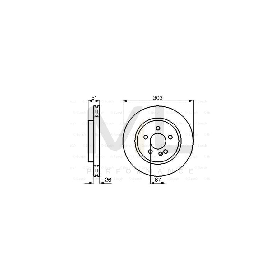 BOSCH 0 986 478 468 Brake Disc suitable for MERCEDES-BENZ ML-Class (W163) Internally Vented, Vented, Coated, High-carbon | ML Performance Car Parts