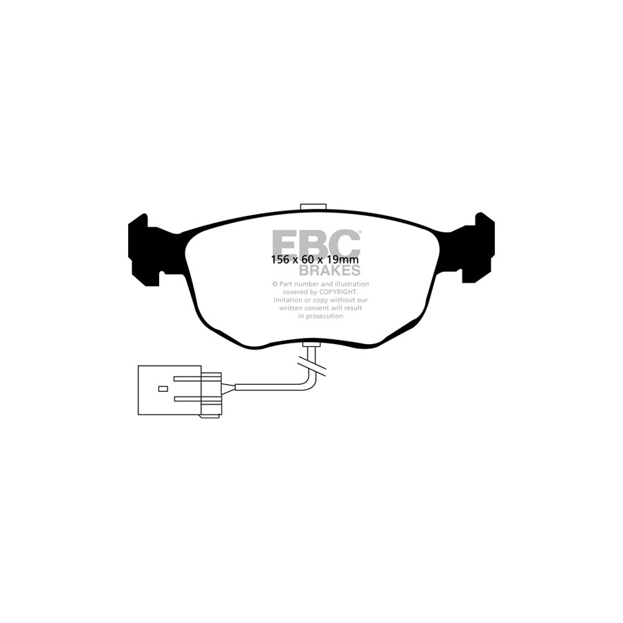 EBC DP4956R Ford Yellowstuff Front Brake Pads - Girling/TRW/Bendix Caliper 2 | ML Performance UK Car Parts