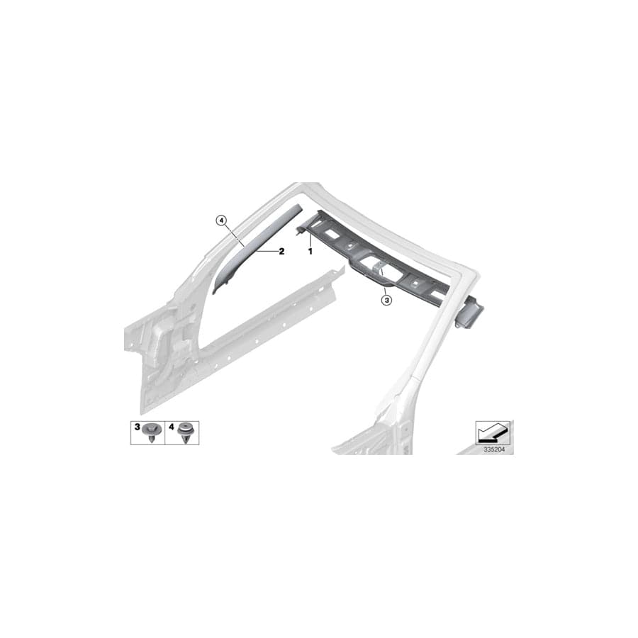 Genuine BMW 51447328736 F83 F33 Cover, Windscreen Panel, Top SCHWARZ (Inc. 430iX, 428iX & 428i) | ML Performance UK