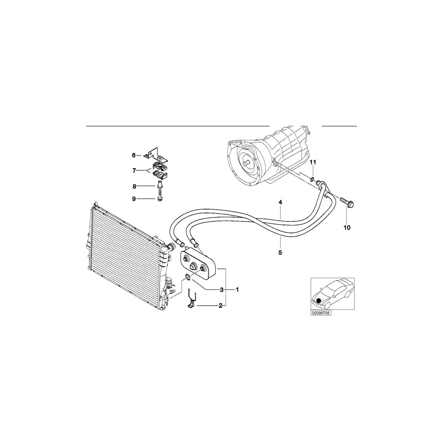 Genuine BMW 11287511475 E46 Bracket, Oil Cooler Line (Inc. 316ti & 318ti) | ML Performance UK Car Parts