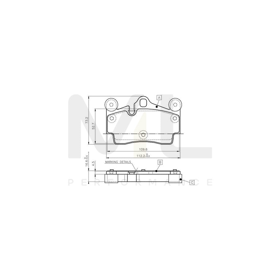 Bosch 0986Tb2456 Brake Pad Set Excl. Wear Warning Contact  | ML Performance Car Parts