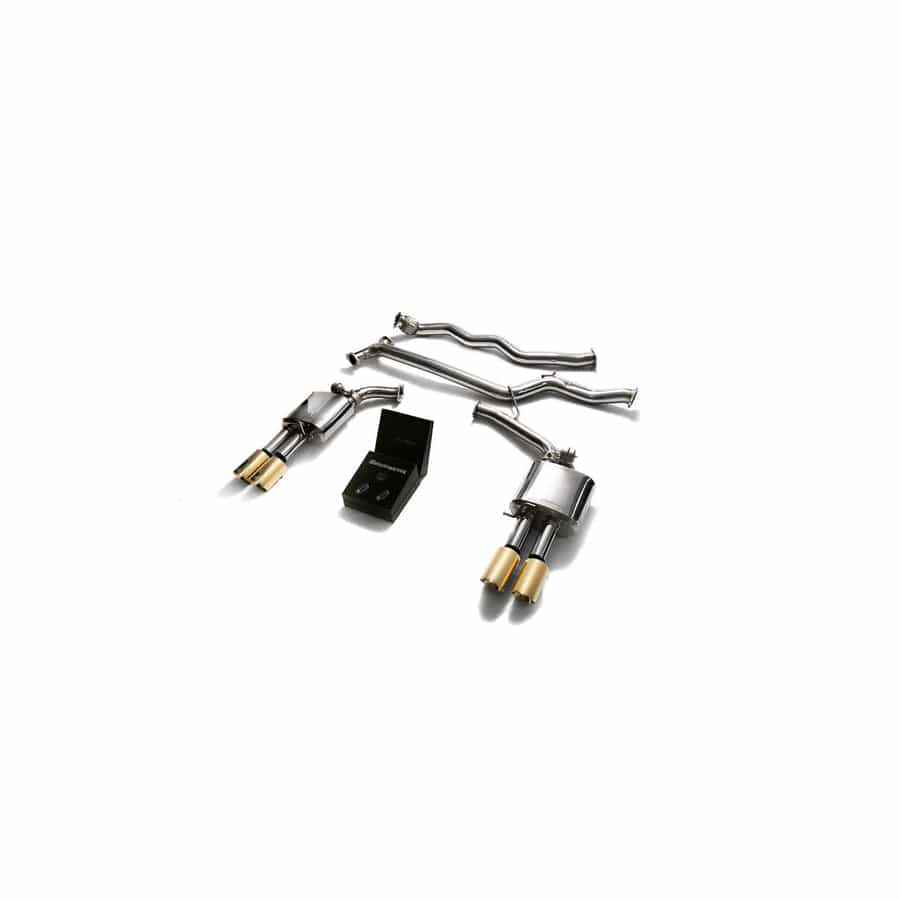 Armytrix AUB84-QS11G Valvetronic Exhaust System Audi A4 | A5 B8 2008-2015 with Quad Gold 3.5"  | ML Performance UK UK Car Parts