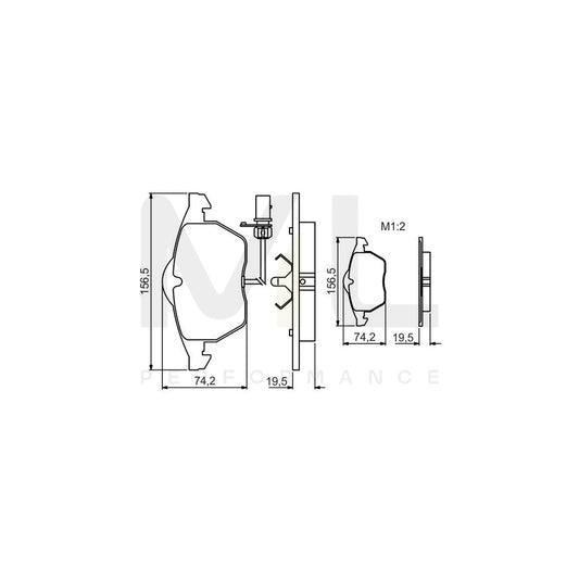 Bosch 0986495232 Brake Pad Set With Integrated Wear Sensor, With Piston Clip BP1530 | ML Performance Car Parts