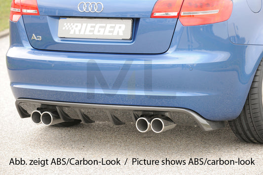 Rieger 00056767 Audi 8P A3 Rear Diffuser 1 | ML Performance UK Car Parts