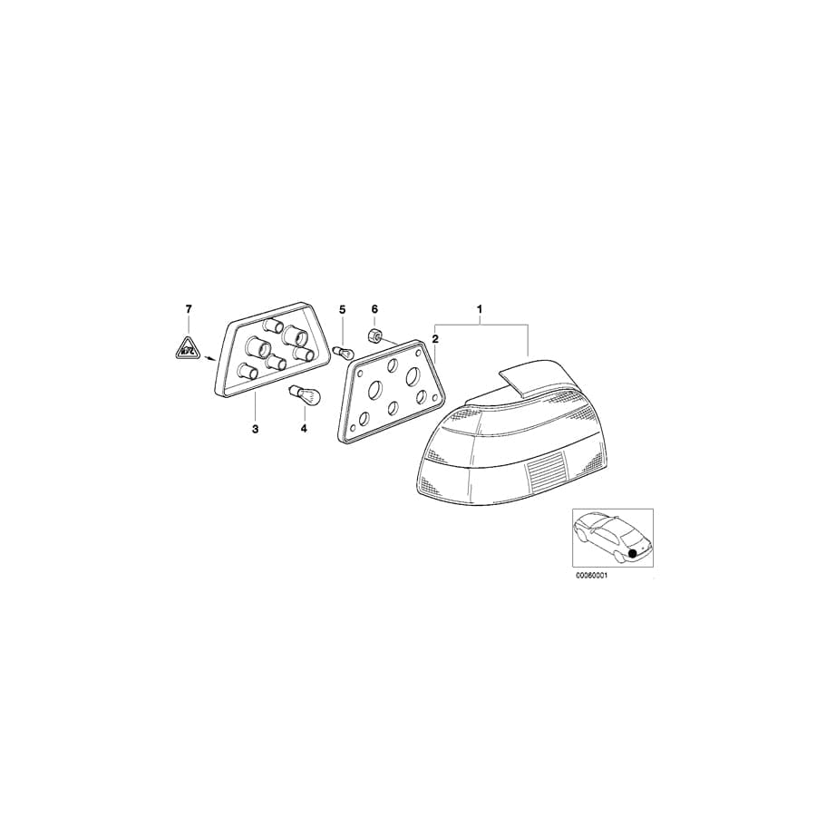 Genuine BMW 63218363557 E39 Tail Light Left (Inc. 528i, 540i & 520i) | ML Performance UK Car Parts