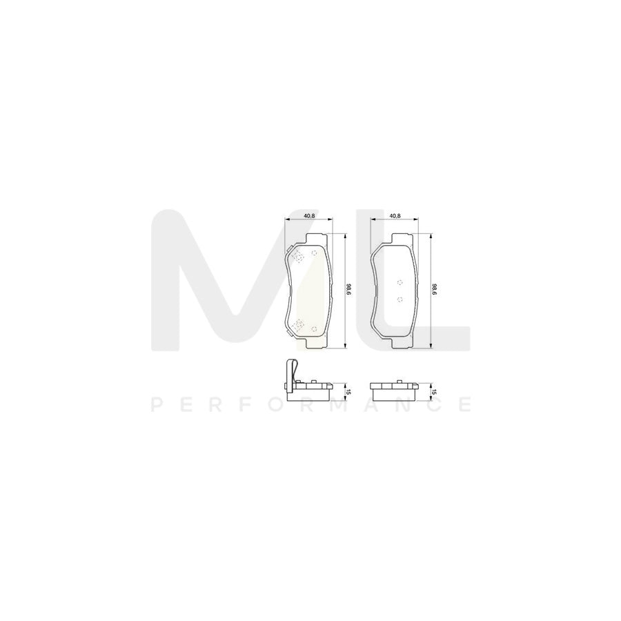 Bosch 0986424728 Brake Pad Set With Acoustic Wear Warning, With Mounting Manual BP439 | ML Performance Car Parts