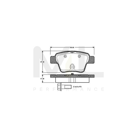 Bosch 0986Tb2896 Brake Pad Set Excl. Wear Warning Contact, With Bolts, With Accessories  | ML Performance Car Parts