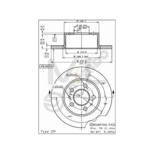 BREMBO BEARING DISC LINE 08.5834.25 Brake Disc Solid, with wheel bearing set, without ABS sensor ring | ML Performance Car Parts