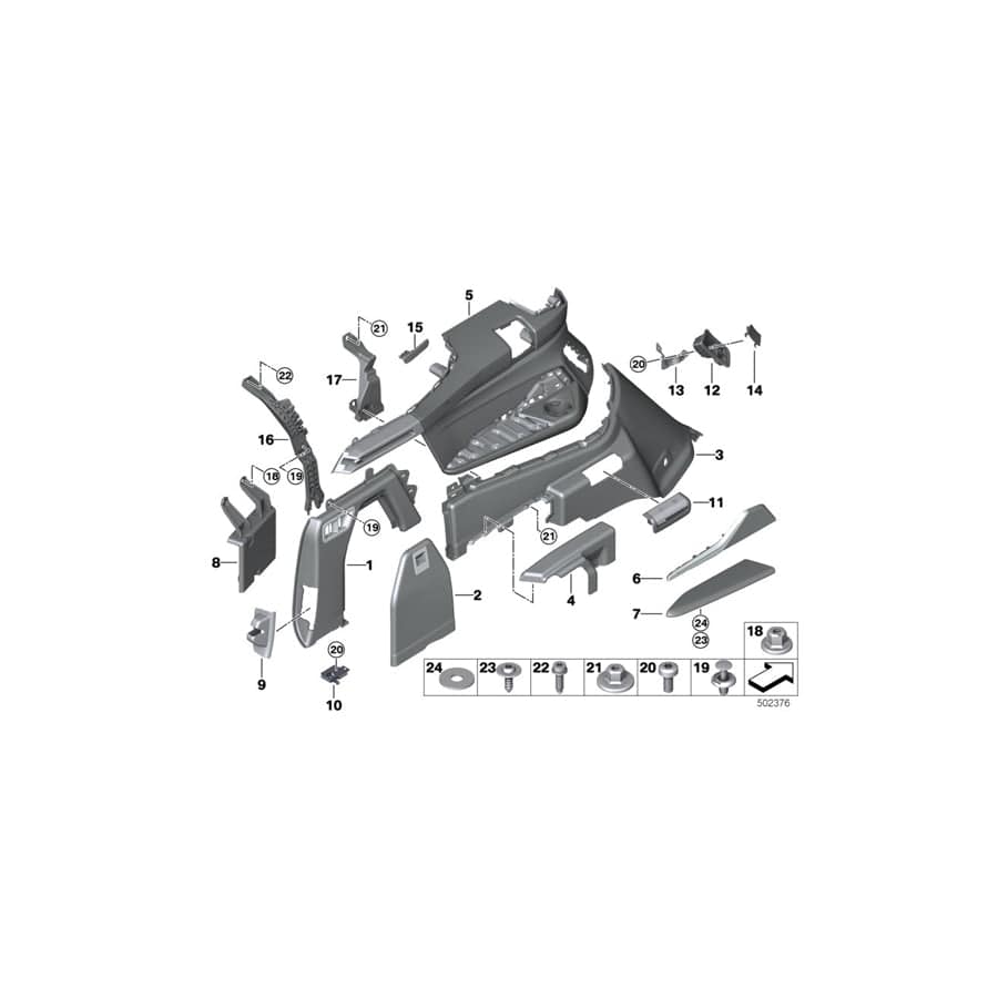 Genuine BMW 51478082025 G07 Dec.Strip, Luggage Compartment, Left PIANOLACK (Inc. X7 50iX, X7 40iX & X7 M50dX) | ML Performance UK Car Parts