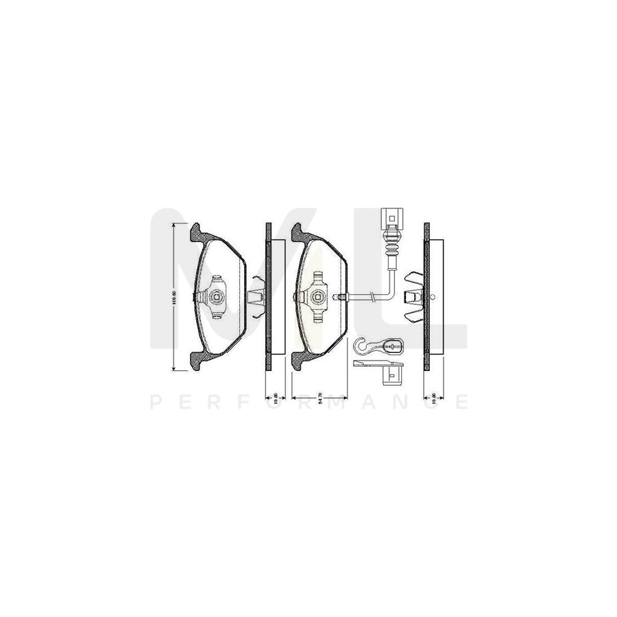 Bosch 0986Tb2756 Brake Pad Set Incl. Wear Warning Contact, With Accessories  | ML Performance Car Parts