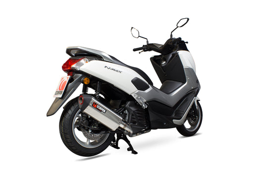Scorpion RYA104SEO Yamaha N-Max 125 Serket Parallel Full System - Brushed Stainless Steel Sleeve | ML Performance UK UK