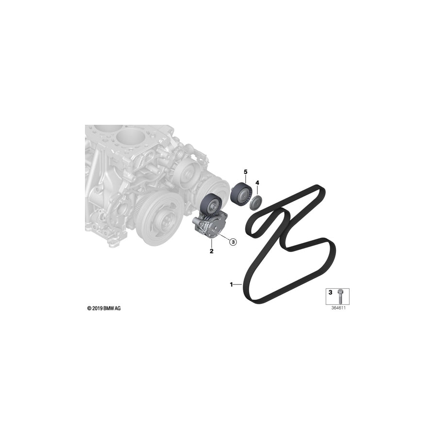 Genuine BMW 11288579118 G02 G32 F20 Mechanical Belt Tensioner (Inc. 330dX, X2 16d & 114d) | ML Performance UK Car Parts