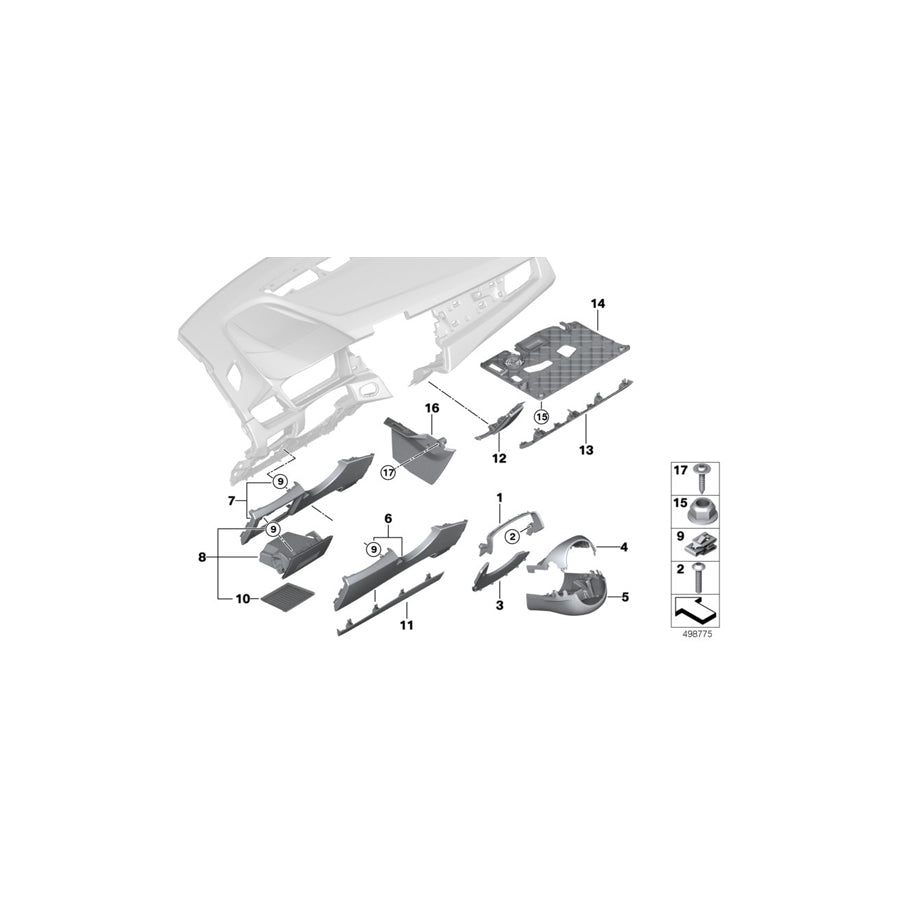Genuine BMW 51456843860 F48 F46 Trim Panel, Steering Column, Bottom (Inc. X1 16d, X1 28iX & 220dX) | ML Performance UK