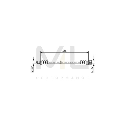 BOSCH 1 987 481 007 Brake Hose 518mm | ML Performance Car Parts