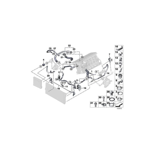 Genuine BMW 17127583106 F12 F11 F10 Bracket, Coolant Hose (Inc. 523i) | ML Performance UK Car Parts
