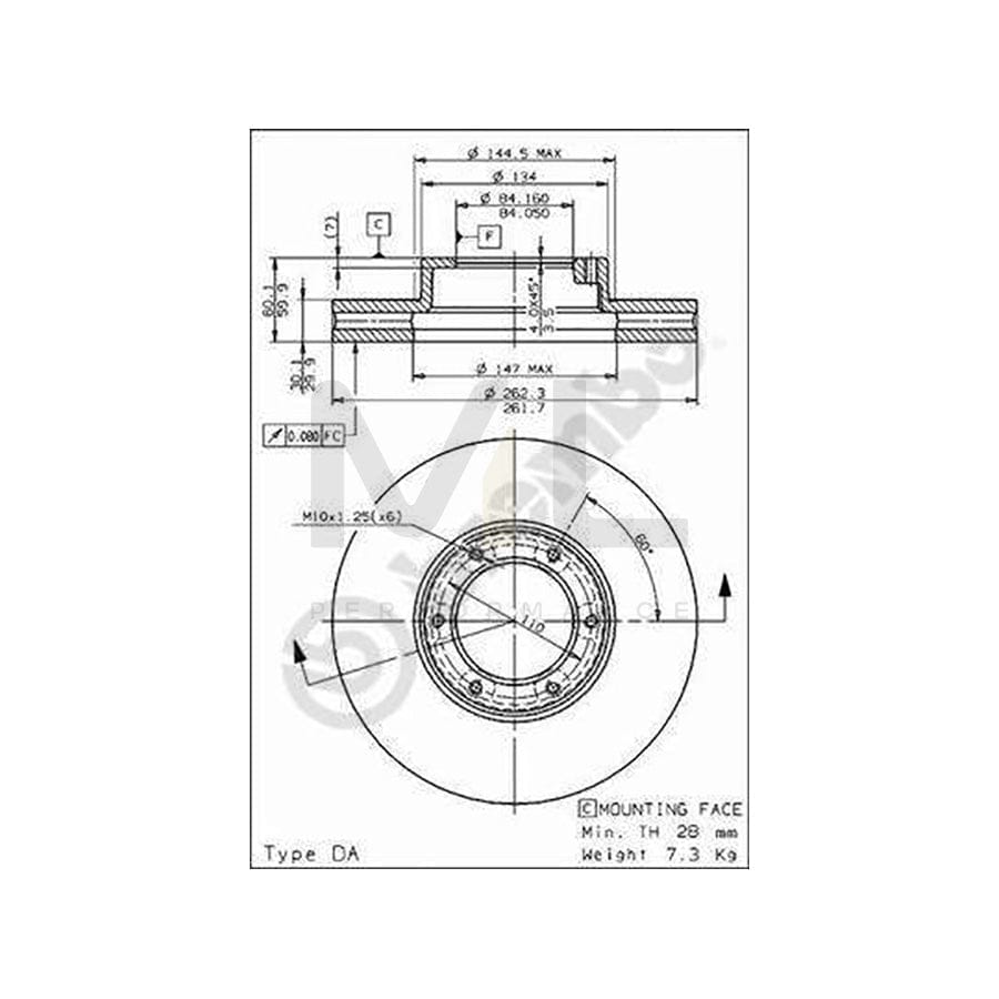BREMBO 09.6807.10 Brake Disc Internally Vented | ML Performance Car Parts