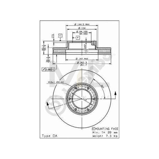 BREMBO 09.6807.10 Brake Disc Internally Vented | ML Performance Car Parts