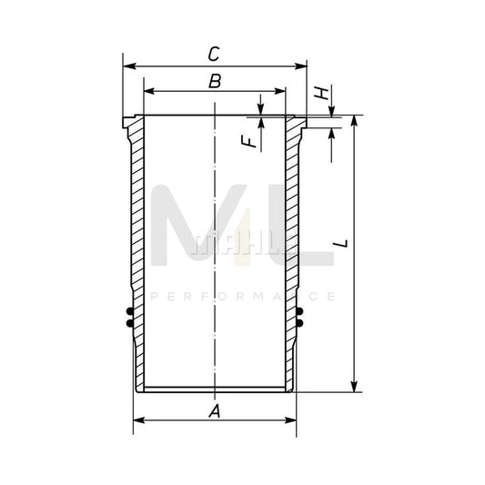 MAHLE ORIGINAL 209 WN 04 01 Cylinder Sleeve 120,0mm | ML Performance Car Parts