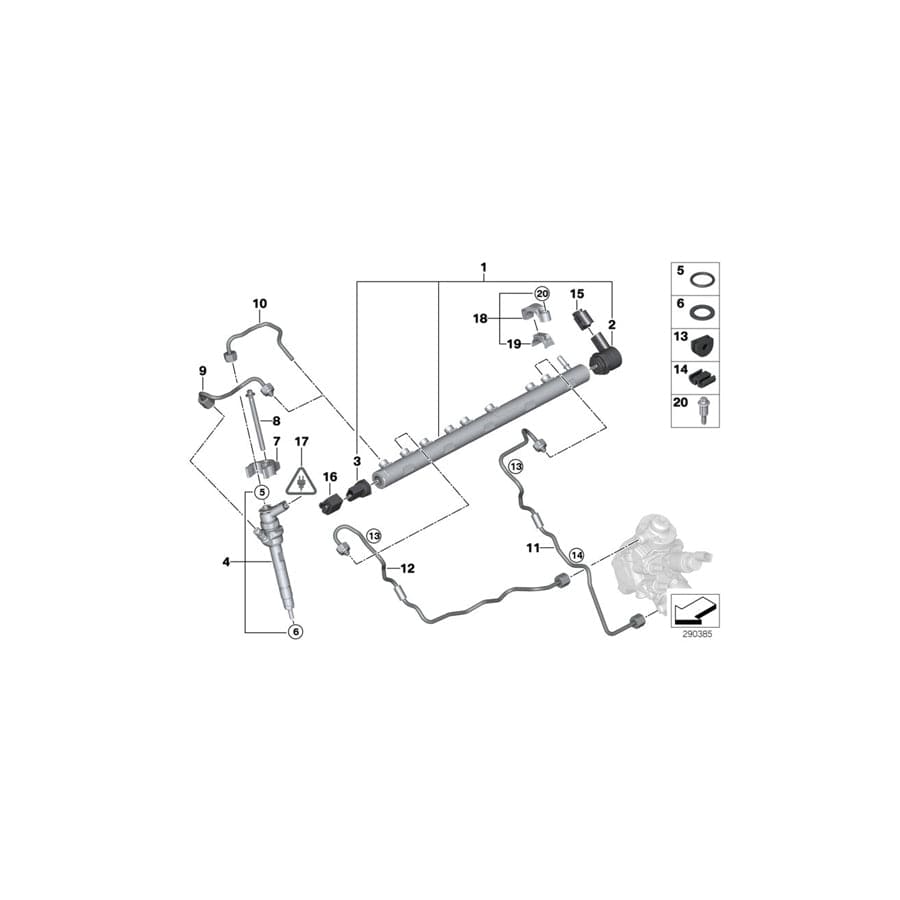 Genuine BMW 13538506547 F36 F31 F25 Pressure Hose Assy 45081 (Inc. 730d, 430d & 730Ld) | ML Performance UK Car Parts