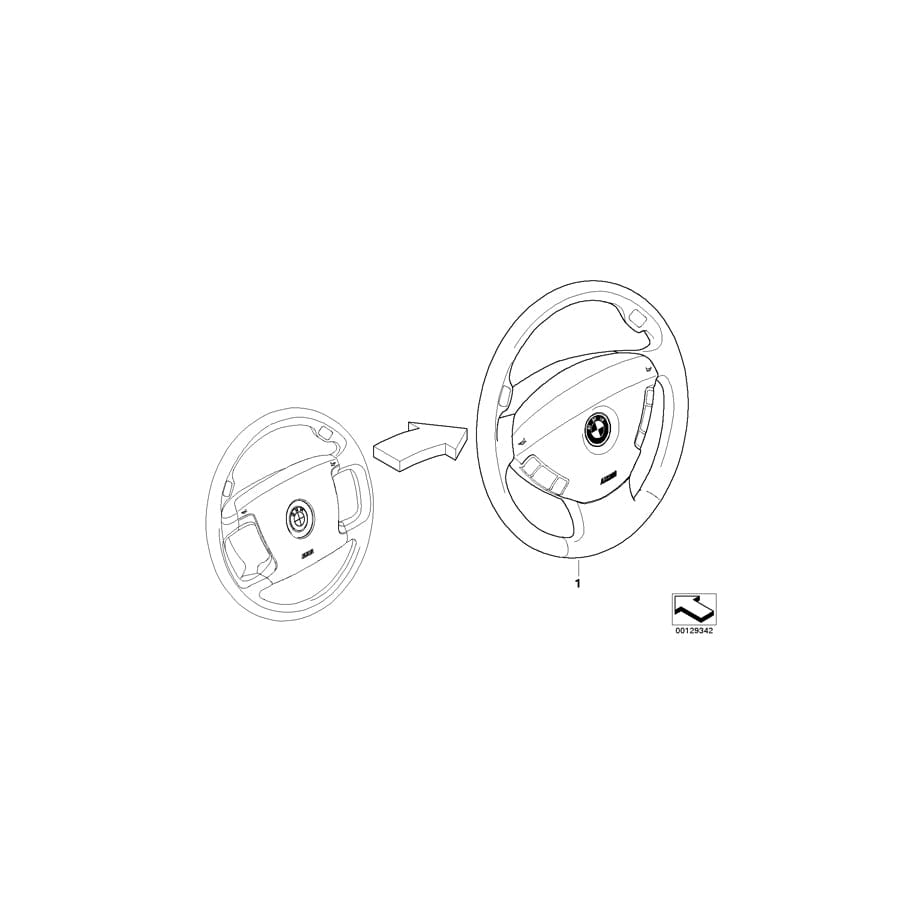 Genuine BMW 32306776771 E66 E67 E65 Airbag Module, Driver'S Side GRAU (Inc. 745Li, 730Li & 740Li) | ML Performance UK Car Parts