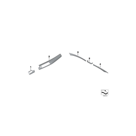 Genuine BMW 51457985708 F07 Decor Strip For I-Panel, Leather, Right PLATIN (Inc. 535d, 520d & 528i) | ML Performance UK