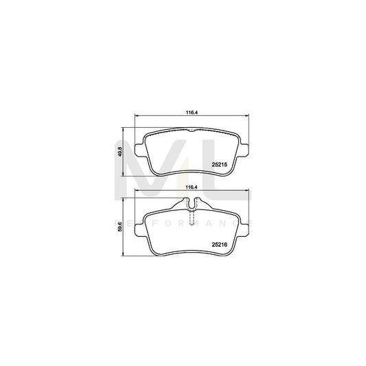 Hella 8DB 355 039-851 Brake Pad Set Prepared For Wear Indicator, With Brake Caliper Screws, With Accessories | ML Performance Car Parts