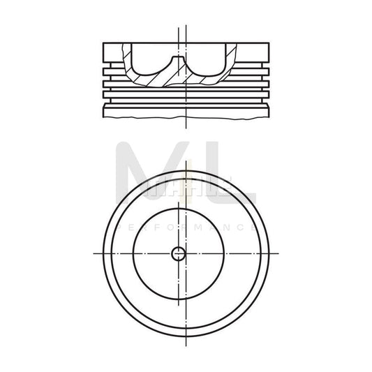 MAHLE ORIGINAL 015 92 10 Piston for FORD TRANSIT 93,67 mm, with piston ring carrier, without cooling duct | ML Performance Car Parts