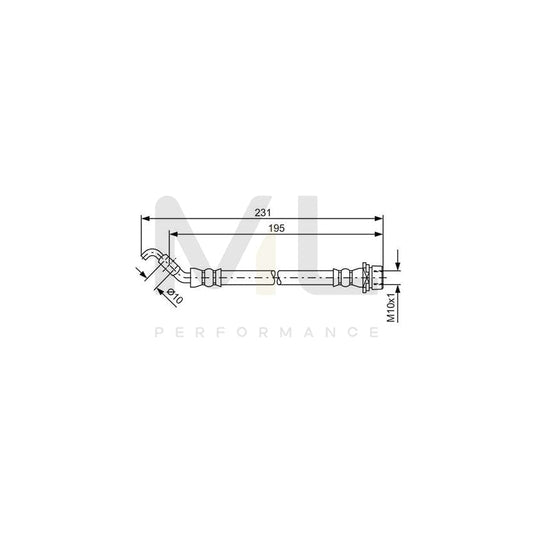 BOSCH 1 987 481 562 Brake Hose 183mm, M10x1 | ML Performance Car Parts