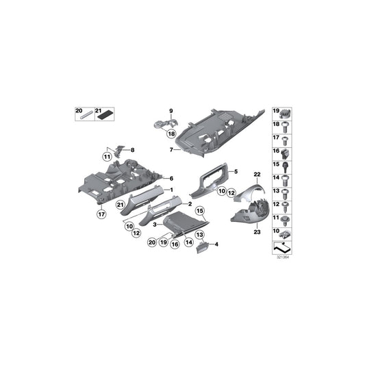 Genuine BMW 51459183130 F01 F04 F02 Folding Box, Driver's Side SATTELBRAUN (Inc. 750iX, Alpina B7L & Hybrid 7) | ML Performance UK