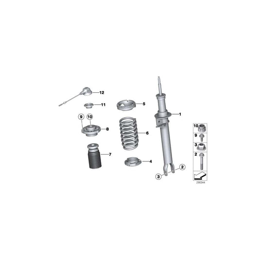 Genuine BMW 31312284846 F06 Front Right Spring Strut (Inc. M6) | ML Performance UK Car Parts