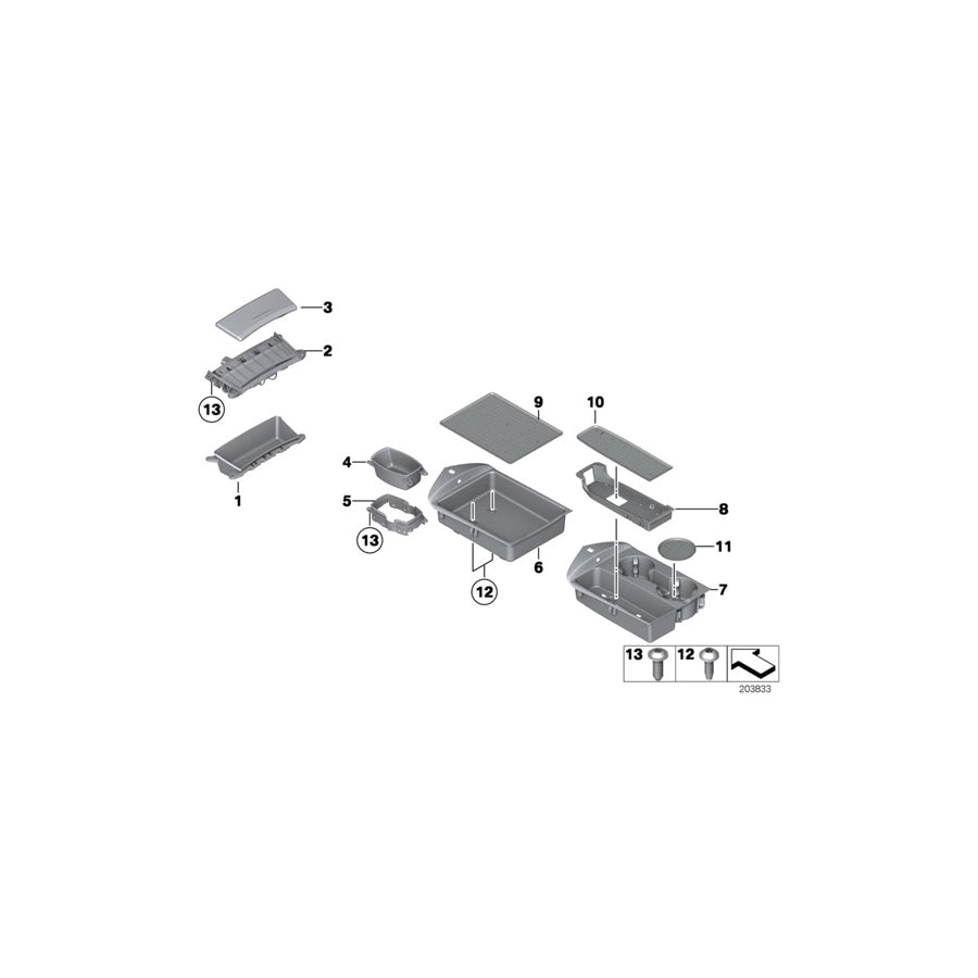Genuine BMW 51169181226 E89 Storage Tray, Cup Holder, Center Console SCHWARZ (Inc. Z4) | ML Performance UK Car Parts